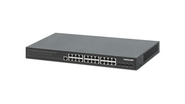 561846 28 端口 L2+ 全网管型 PoE+ 交换机，含 24 个千兆以太网端口和 4 个 SFP+ Uplinks, 370W